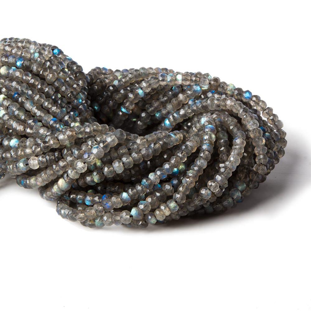 3.5-4mm Labradorite Faceted Rondelle Beads 13.5 inch 144 beads - The Bead Traders