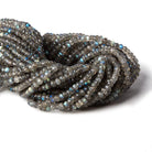 3.5-4mm Labradorite Faceted Rondelle Beads 13.5 inch 144 beads - The Bead Traders