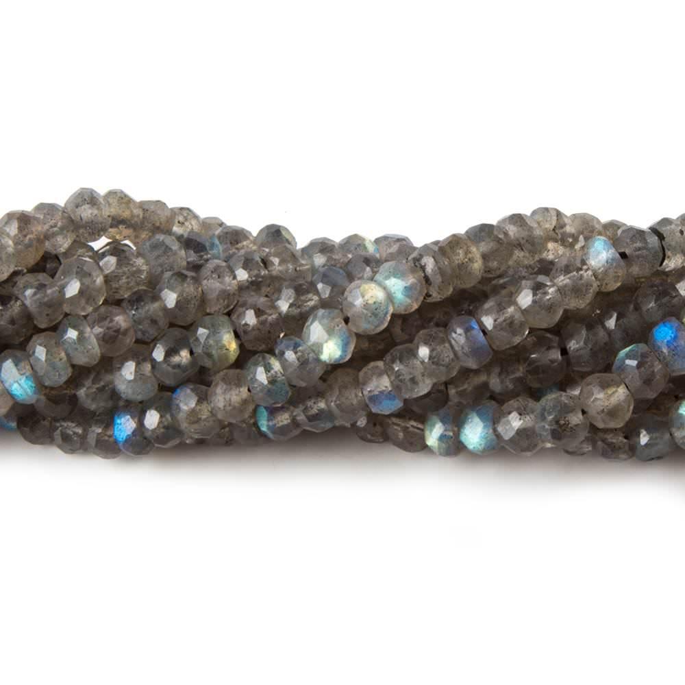 3.5-4mm Labradorite Faceted Rondelle Beads 13.5 inch 144 beads - The Bead Traders