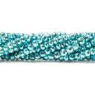 3.5-4mm Metallic Aqua Blue plated Pyrite faceted rondelle Beads 124 pcs - The Bead Traders