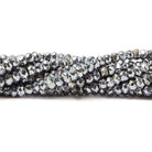 3.5-4mm Metallic Bluish Silver plated Pyrite faceted rondelle Beads 104 pcs - The Bead Traders