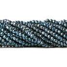 3.5-4mm Metallic Cadet Blue plated Pyrite faceted rondelle Beads 104 pcs - The Bead Traders