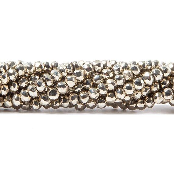 3.5-4mm Metallic Champagne plated Pyrite faceted rondelle Beads 103 pcs - The Bead Traders