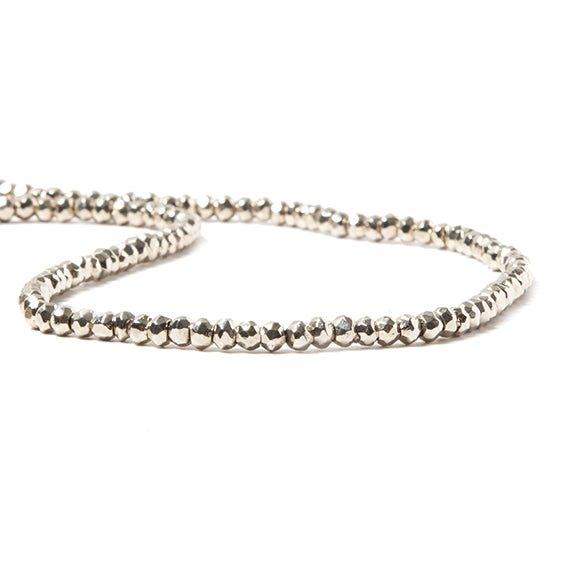 3.5-4mm Metallic Champagne plated Pyrite faceted rondelle Beads 103 pcs - The Bead Traders
