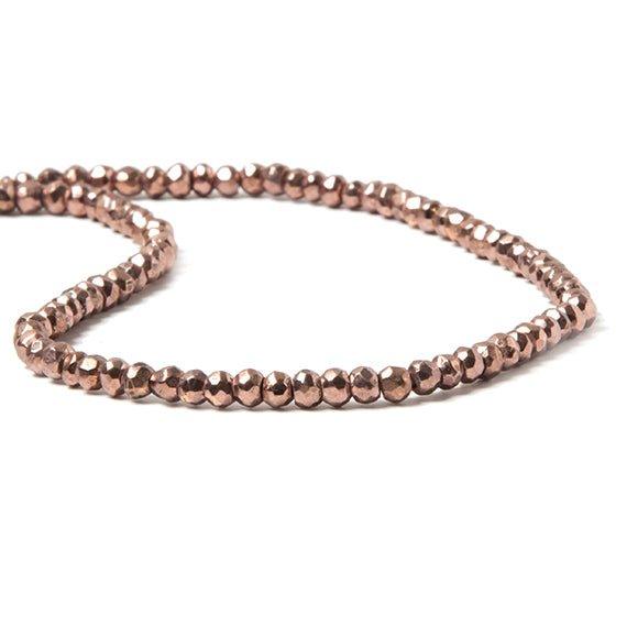 3.5-4mm Metallic Cocoa Brown plated Pyrite faceted rondelle Beads 117 pcs - The Bead Traders