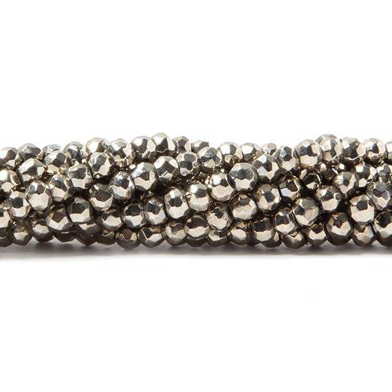 3.5-4mm Metallic Dark Champagne plated Pyrite faceted rondelle Beads 106 pcs - The Bead Traders