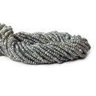 3.5-4mm Metallic Dark Labradorite faceted rondelles 13 inch 130 beads - The Bead Traders