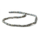 3.5-4mm Metallic Dark Labradorite faceted rondelles 13 inch 130 beads - The Bead Traders