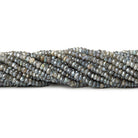 3.5-4mm Metallic Dark Labradorite faceted rondelles 13 inch 130 beads - The Bead Traders