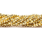 3.5-4mm Metallic Gold plated Pyrite faceted rondelle Beads 128 pcs - The Bead Traders
