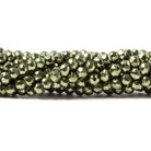3.5-4mm Metallic Grass Green plated Pyrite faceted rondelle Beads 101 pcs - The Bead Traders