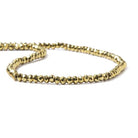 3.5-4mm Metallic Greenish Gold plated Pyrite faceted rondelle Beads 118 pcs - The Bead Traders