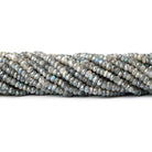 3.5-4mm Metallic Labradorite faceted rondelles 13 inch 130 beads - The Bead Traders