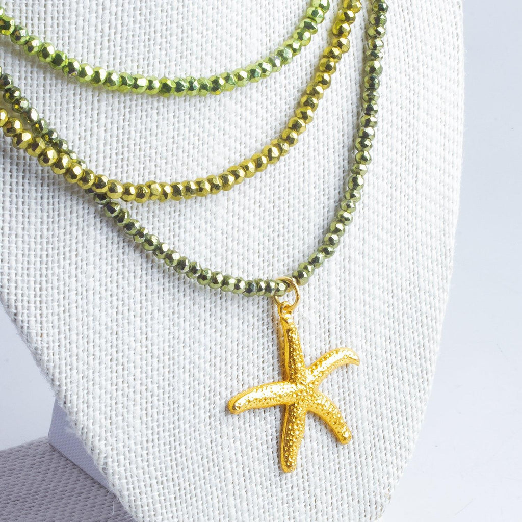 3.5-4mm Metallic Olive Green plated Pyrite faceted rondelle Beads 118 pcs - The Bead Traders