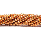 3.5-4mm Metallic Orange plated Pyrite faceted rondelle Beads 122 pcs - The Bead Traders