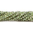 3.5-4mm Metallic Spring Green plated Pyrite faceted rondelle Beads 115 pcs - The Bead Traders