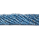 3.5-4mm Metallic Swiss Blue plated Pyrite faceted rondelles 12.5 inch 138 beads - The Bead Traders