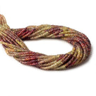 3.5-4mm Multi Color Songea Sapphire rondelles 18 inch 245 beads A Grade - The Bead Traders