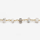 3.5-4mm MultiGemstone Gold Wire Wrapped Rosary Chain by the foot - The Bead Traders