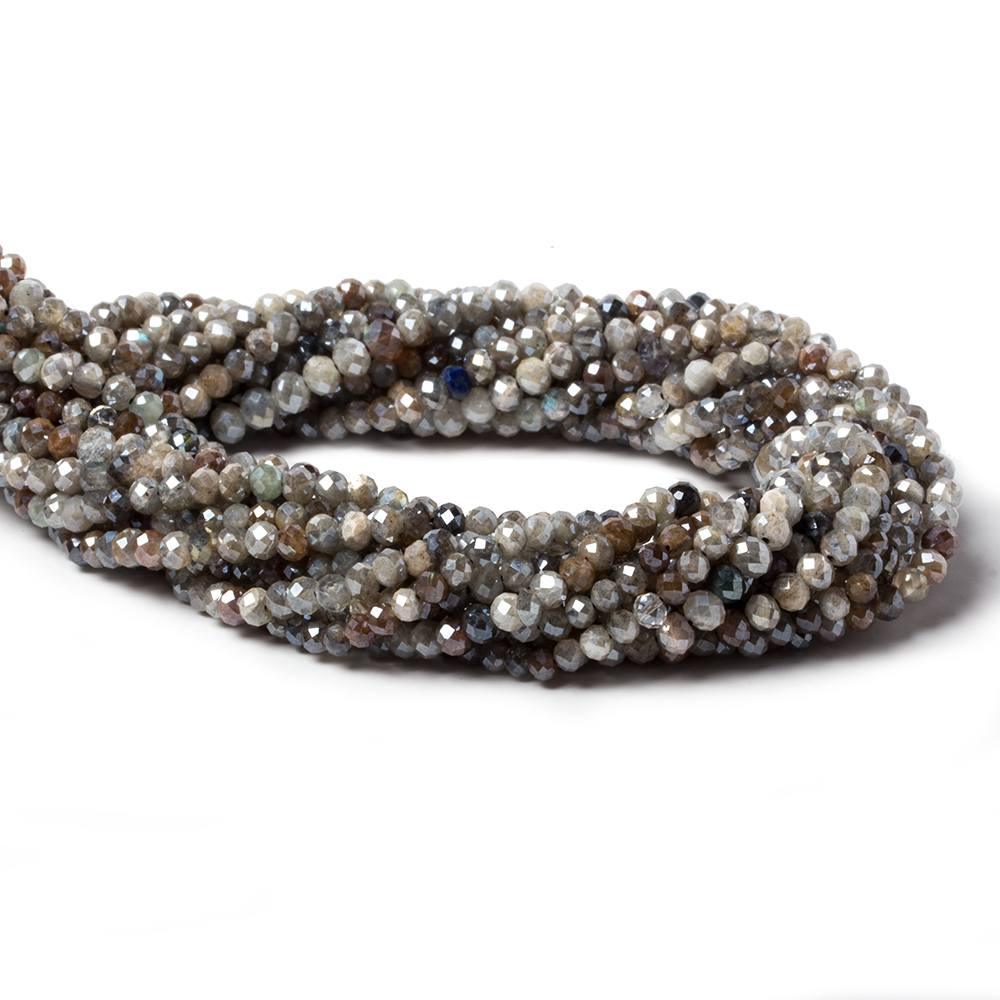 3.5-4mm Mystic Multi Gemstone Mirco-faceted rounds 13 inch 95 beads - The Bead Traders