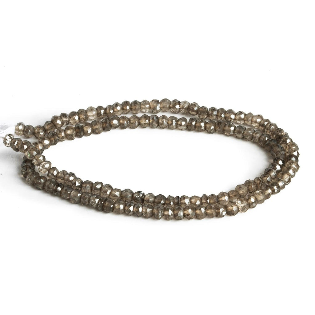 3.5-4mm Mystic Smoky Quartz Faceted Rondelles 13 inch 120 beads - The Bead Traders