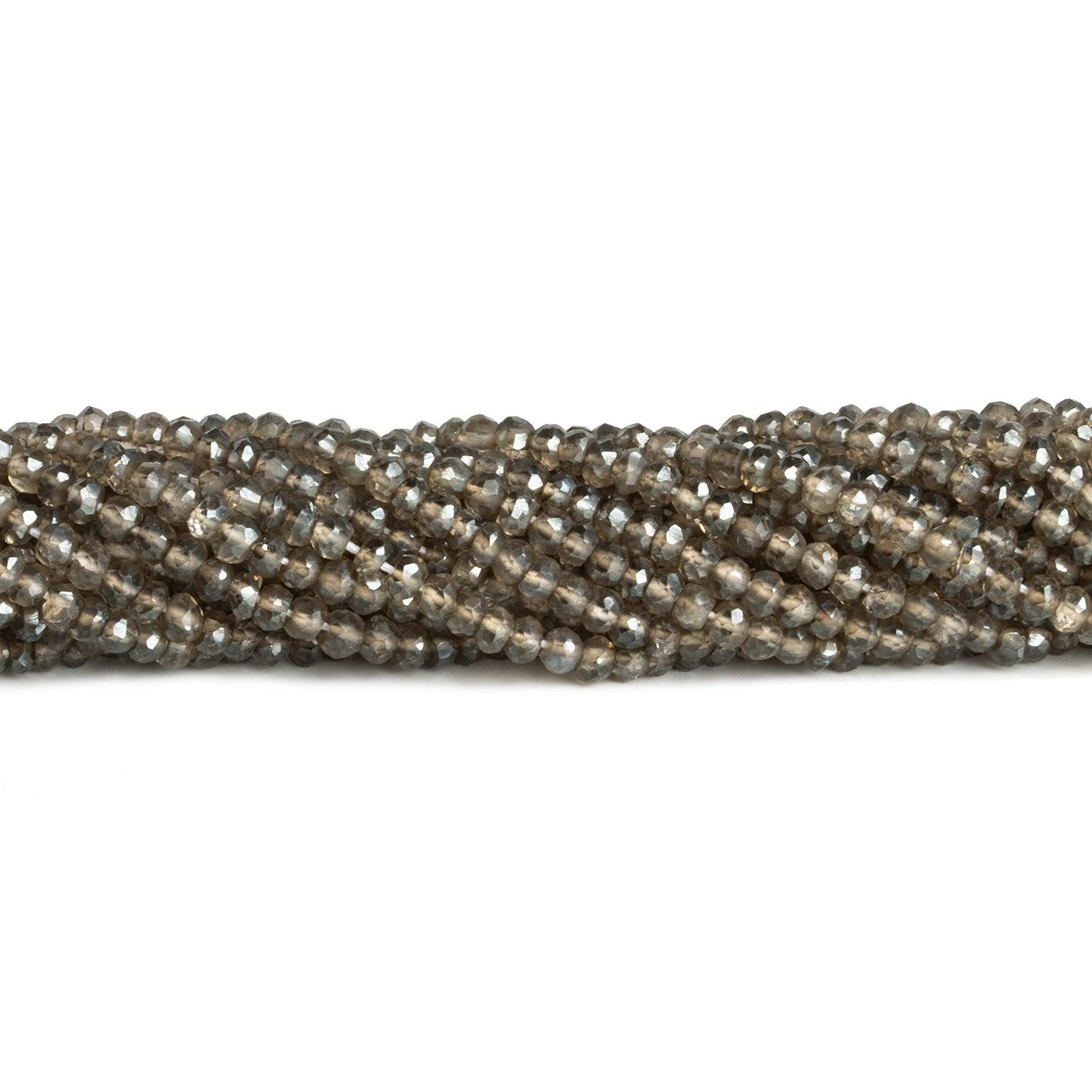 3.5-4mm Mystic Smoky Quartz Faceted Rondelles 13 inch 120 beads - The Bead Traders