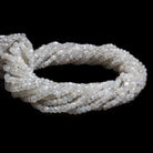 3.5-4mm Off White Moonstone faceted rondelle beads 13 inch 125 pieces - The Bead Traders