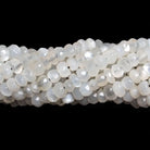 3.5-4mm Off White Moonstone faceted rondelle beads 13 inch 125 pieces - The Bead Traders
