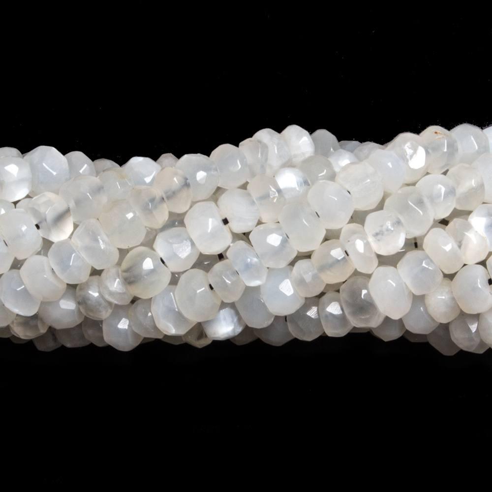 3.5-4mm Off White Moonstone faceted rondelle beads 13 inch 125 pieces - The Bead Traders