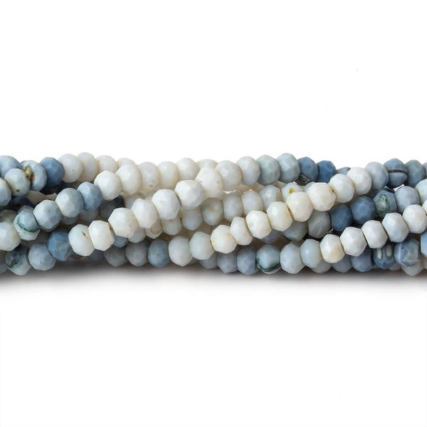 3.5-4mm Owyhee Opal faceted rondelle beads 13 inch 90 pieces