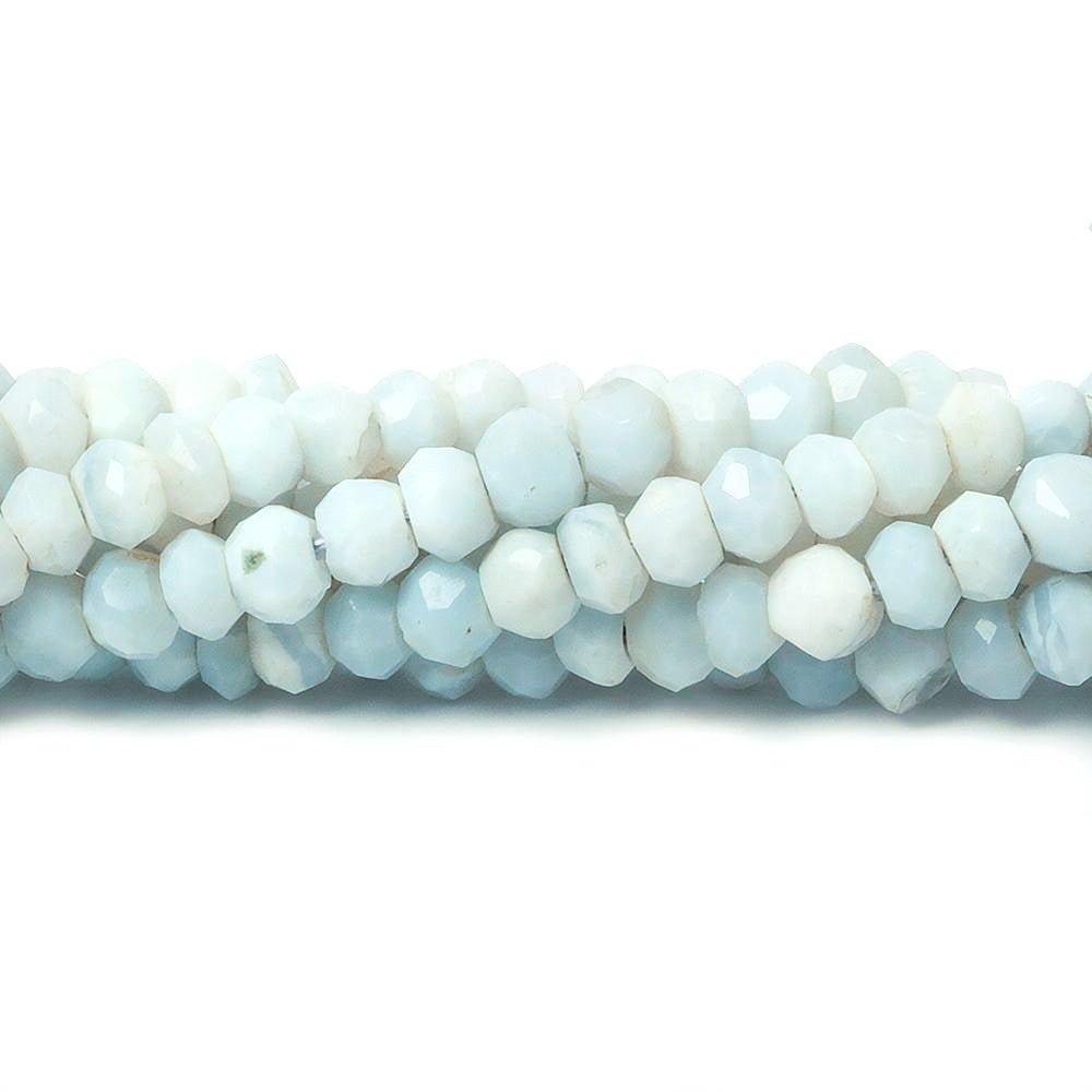 3.5-4mm Pale Blue Owyhee Denim Opal faceted rondelles 13 inch 125 pieces - The Bead Traders