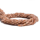 3.5-4mm Peach Moonstone faceted rondelle beads 13 inch 129 pieces - The Bead Traders