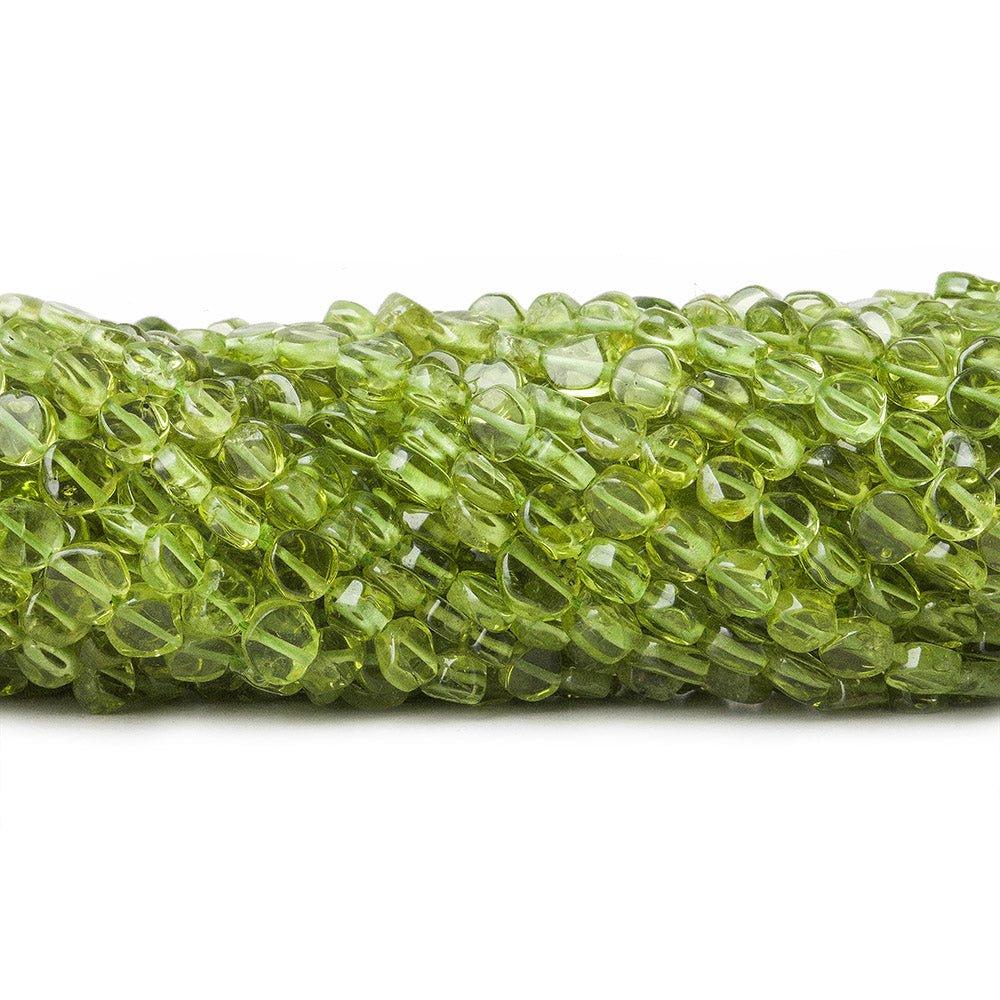 3.5-4mm Peridot Plain Coin Beads, 14 inch - The Bead Traders