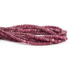 3.5-4mm Pink Tourmaline Plain Rondelle Beads 18 inch 210pcs - The Bead Traders
