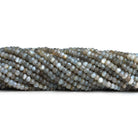 3.5-4mm Platinum Moonstone faceted rondelle beads 13 inch 110 pieces - The Bead Traders