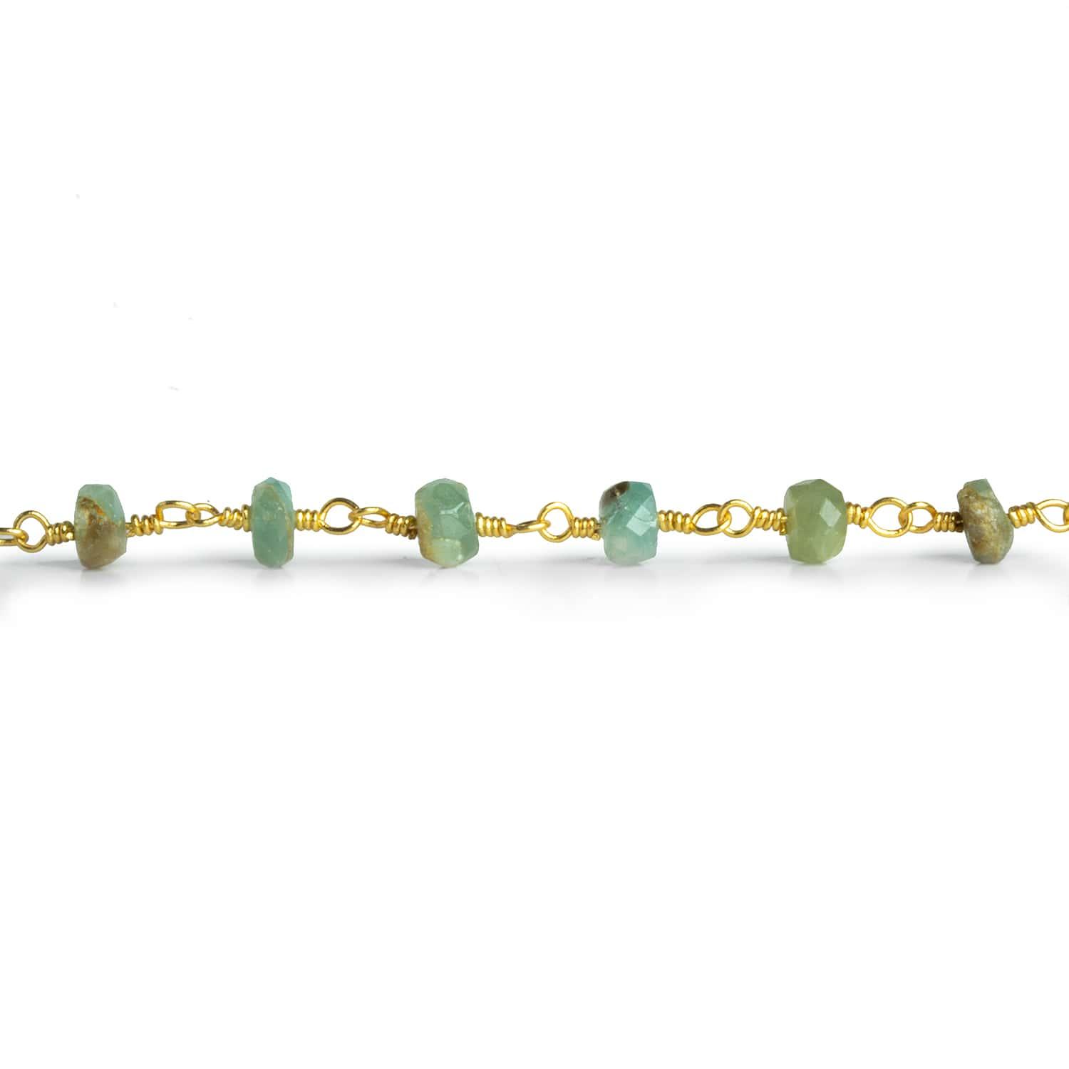 3.5-4mm Sapphire Rondelle Gold Chain 37 pieces - The Bead Traders