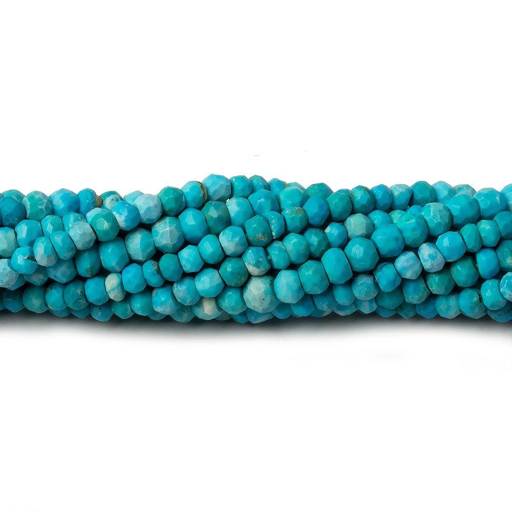 3.5-4mm Turquoise Howlite faceted rondelle beads 13 inch 105 pieces - The Bead Traders