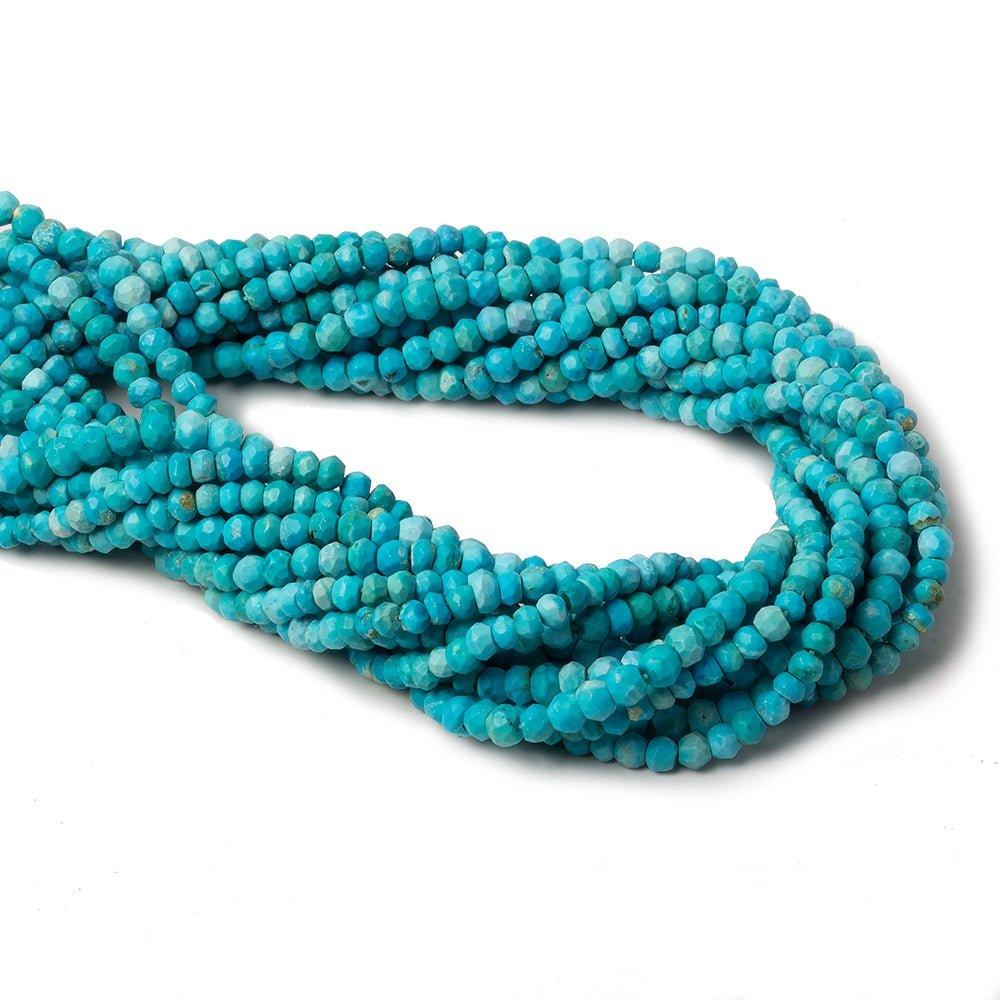 3.5-4mm Turquoise Howlite faceted rondelle beads 13 inch 105 pieces - The Bead Traders