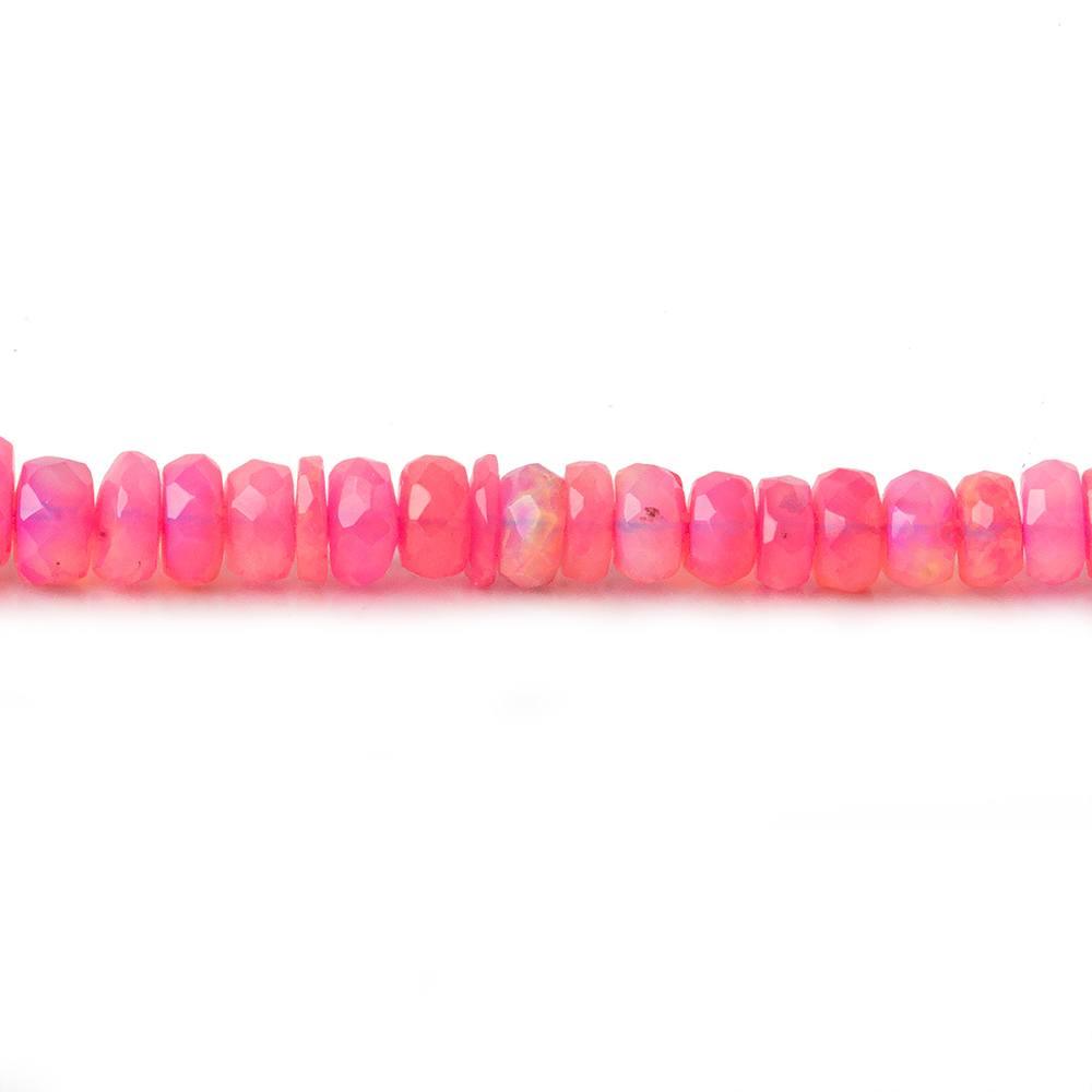 3.5-5.5mm Lilac & Pink Ethiopian Opal faceted rondelles 18 inch 240 beads - The Bead Traders