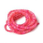 3.5-5.5mm Lilac & Pink Ethiopian Opal faceted rondelles 18 inch 240 beads - The Bead Traders