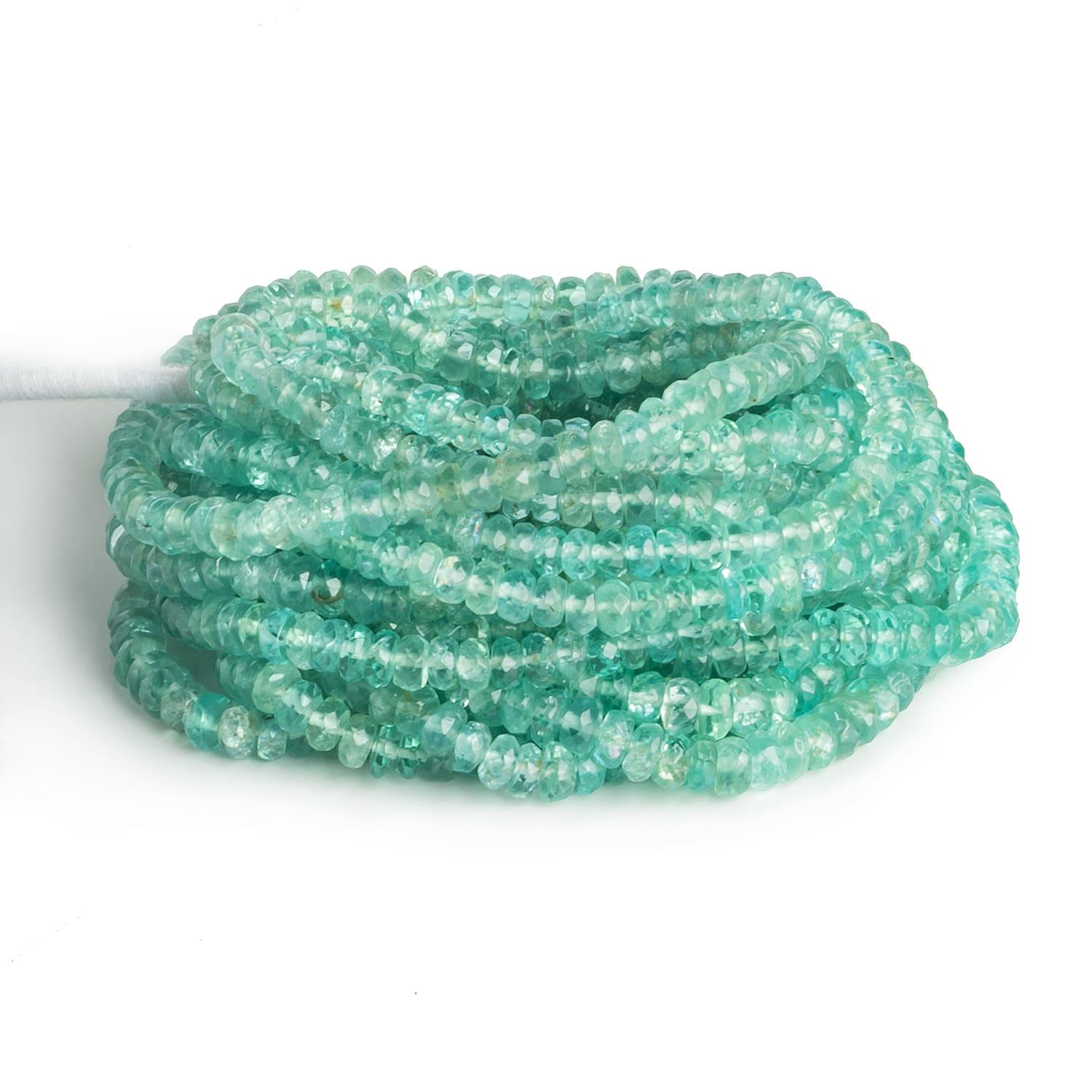 3.5-5mm Apatite Faceted Rondelles 16 inch 190 beads - The Bead Traders