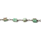 3.5-5mm Chrysoprase plain squares Black Gold Chain by the foot 28 pcs - The Bead Traders