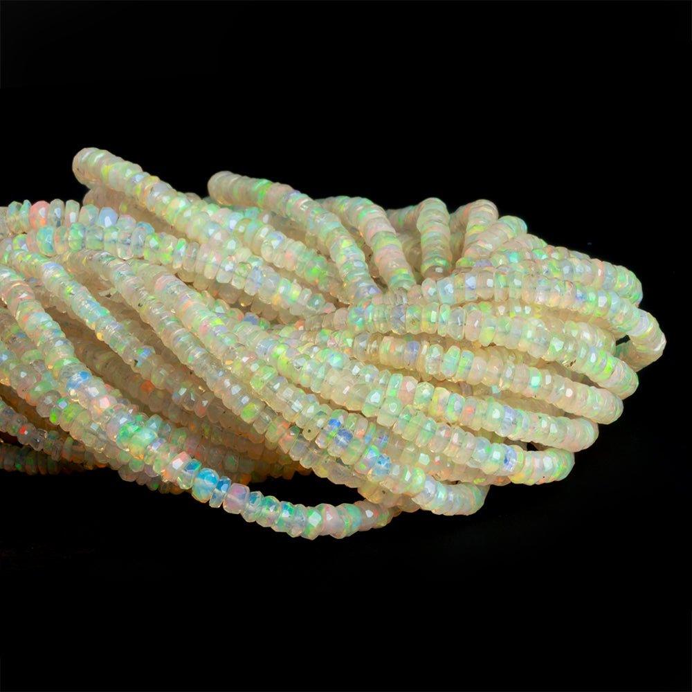 3.5-5mm Ethiopian Opal Faceted Rondelle Beads 16 inch 210 pieces - The Bead Traders