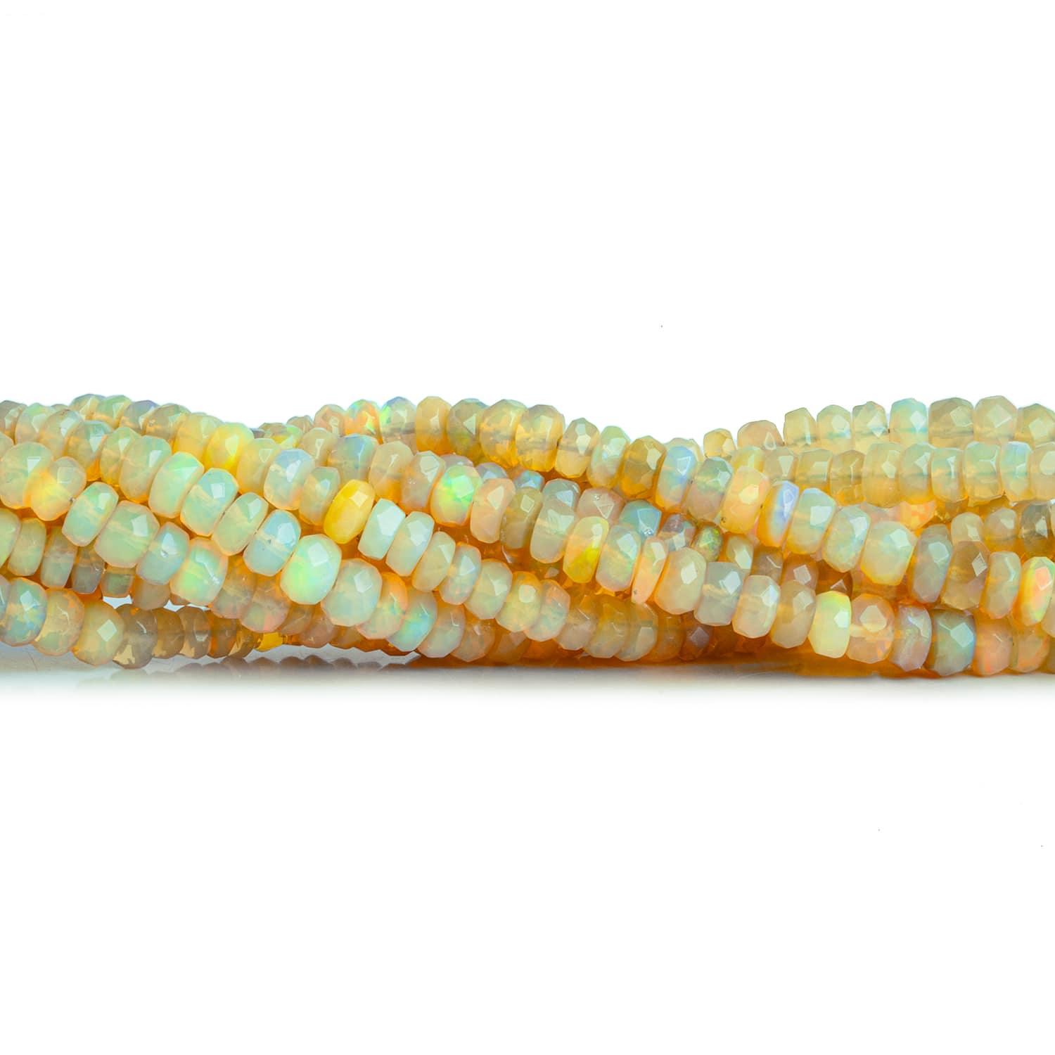 3.5-5mm Light Ethiopian Opal Faceted Rondelles 15 inch 155 beads - The Bead Traders