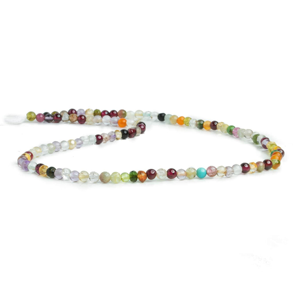3.5-5mm Multi Gemstone Handcut Rounds 12 inch 75 pieces - The Bead Traders