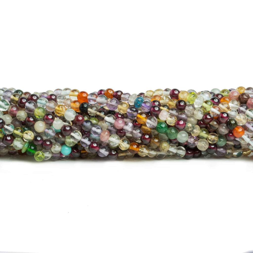 3.5-5mm Multi Gemstone Handcut Rounds 12 inch 75 pieces - The Bead Traders