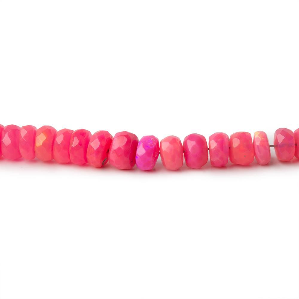 3.5-5mm Purple Pink Ethiopian Opal faceted rondelles 18 inch 180 beads - The Bead Traders