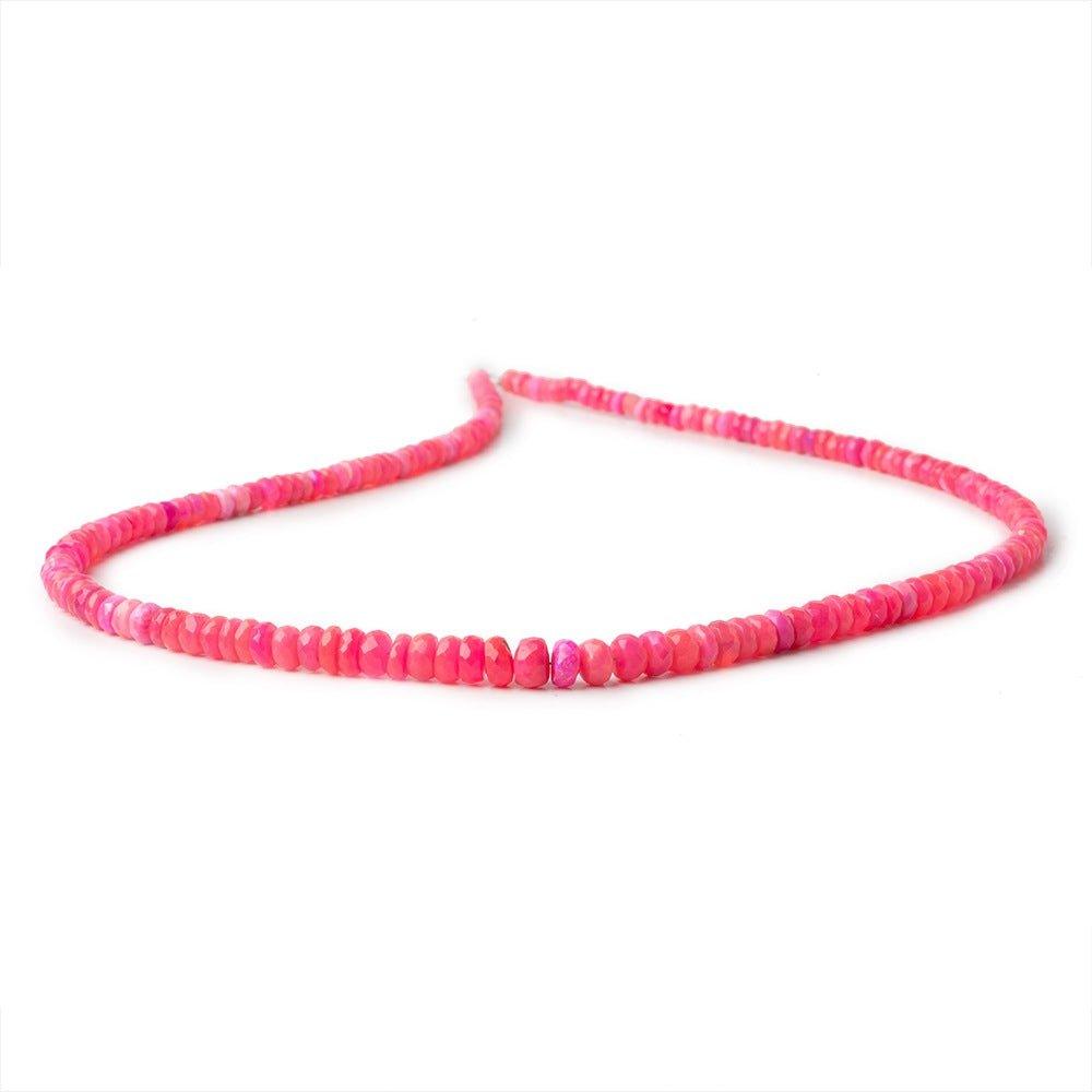 3.5-5mm Purple Pink Ethiopian Opal faceted rondelles 18 inch 180 beads - The Bead Traders
