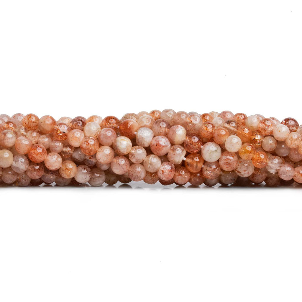 3.5-5mm Sunstone Handcut Rounds 12 inch 70 pieces - The Bead Traders