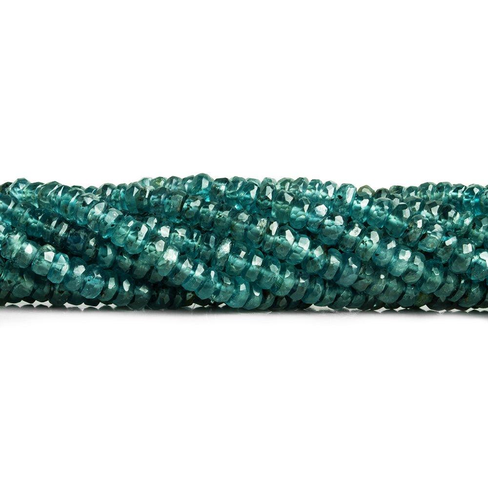 3.5-6mm Teal Indigo Kyanite Faceted Rondelle Beads - The Bead Traders